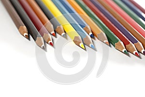 Colorful pencils isolated on white background