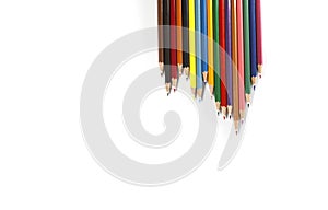 Colorful pencils isolated on white background