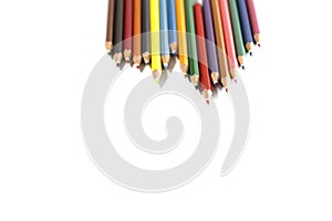 Colorful pencils isolated on white background