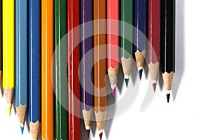 Colorful pencils isolated on white background