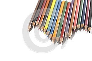 Colorful pencils isolated on white background