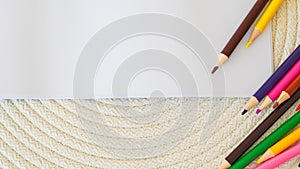 colorful pencils for neurographic drawing on a white background photo