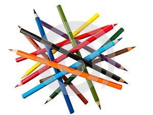 Colorful pencils in random positions