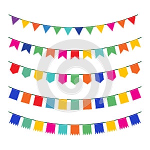 Colorful pennant bunting collection