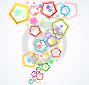 Colorful pentagons background