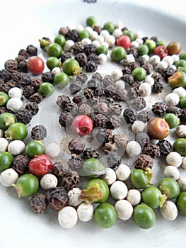 Colorful peppercorns spice