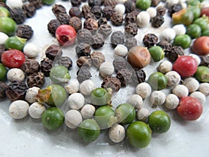 Colorful peppercorns spice