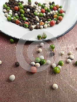 Colorful peppercorns spice