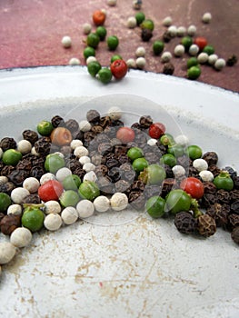 Colorful peppercorns spice