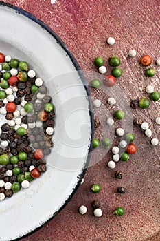 Colorful peppercorns spice