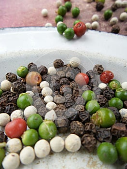 Colorful peppercorns spice
