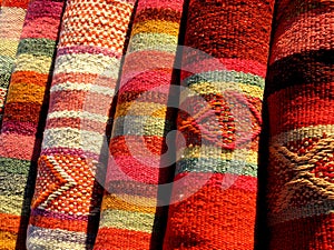 Colorful peruvian fabric photo