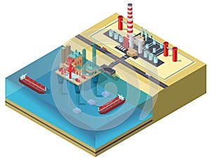 Colorful Petroleum Industry Isometric Concept