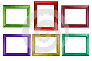 Colorful photo frame isolate on white