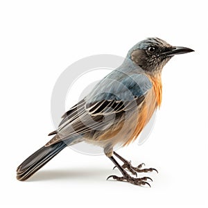 Colorful Photo-realistic Little Bird: A Humorous Taxidermy Precisionist Art photo