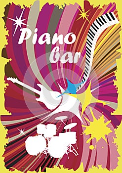 Colorful piano bar photo