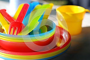 Colorful picnic ware