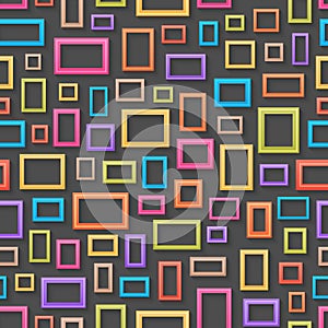 Colorful picture frames seamless background