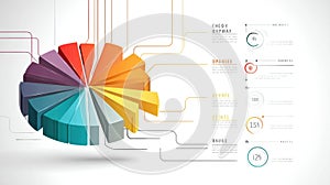 Colorful Pie Chart With Data Placeholders Illustrating Various Market Segments and Their Respective Values for Analysis photo