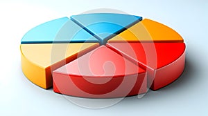 Colorful pie chart graphic, data visualization, business presentation aid