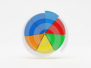 Colorful pie chart isolated on white background