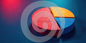 Colorful pie chart segments representing data analysis and market research. Generative AI