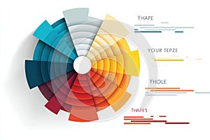 Colorful Pie Chart With Text Placeholders Representing Data Visualization on a White Background photo