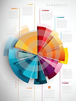 Colorful Pie Chart Visualization With Text Placeholders on a White Background for Data Analysis and Presentation photo