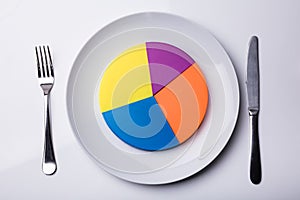 Colorful Pie Chart On White Plate