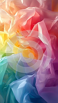 A colorful piece of fabric with a rainbow pattern