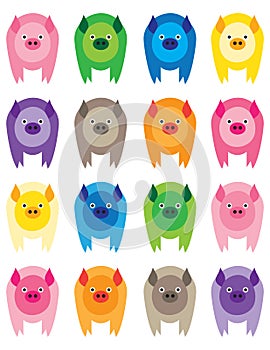 Colorful Pigs