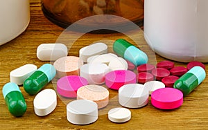Colorful pills and capsule