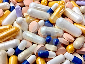 Colorful pills and capsules