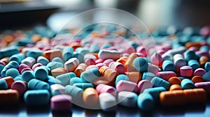 Colorful Pills Spread on Table