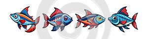 Colorful Pilotfish Illustration with Realistic Features
