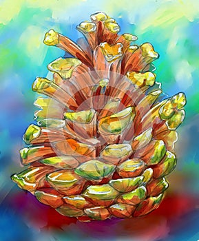 Colorful pine cone