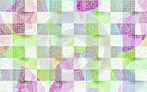 colorful pink,blue,and green mosaic tile
