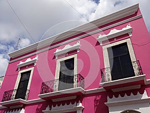 Colorful Pink Building in Merida