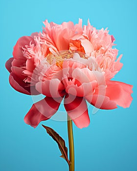 Colorful pink flower peony plant floral