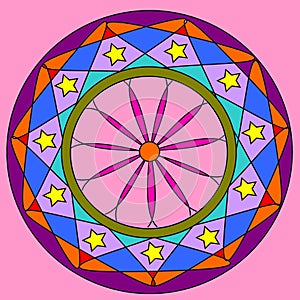 colorful pink mandala spiritual circle