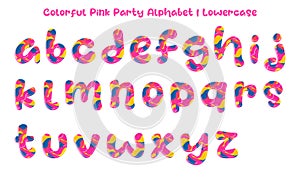 Colorful Pink Party Alphabet Lowercase Letters