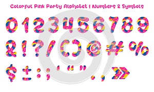 Colorful Pink Party Numbers and Symbols