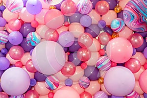 Colorful pink and purple balloons 1