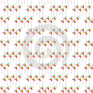 Colorful Pinwheel Seamless Background Pattern