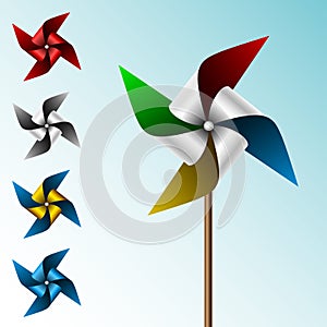 Colorful pinwheel set