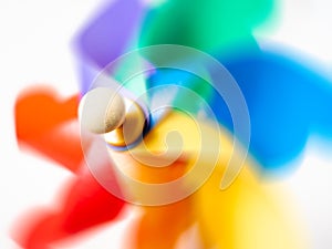 Colorful pinwheel spinning motion