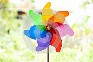 Colorful pinwheel and windmill toy