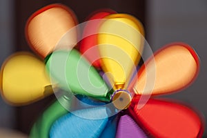 Colorful pinwheels in motion