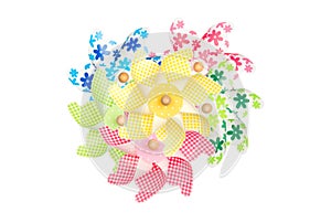 Colorful pinwheels on white