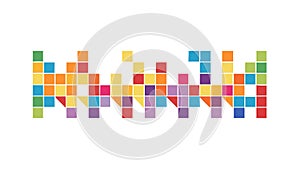 Colorful Pixel Grid Pattern Abstract Digital Background, vector design Generative AI